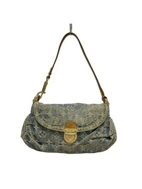 Louis Vuitton Denim Mini Pleaty Vintage Pouch Pochette Bag Monogram